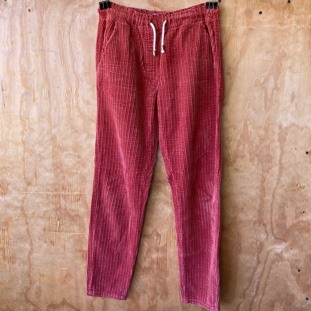 Emile et Ida Thick Corduroy Wide leg Pull On Pant Orange Rust